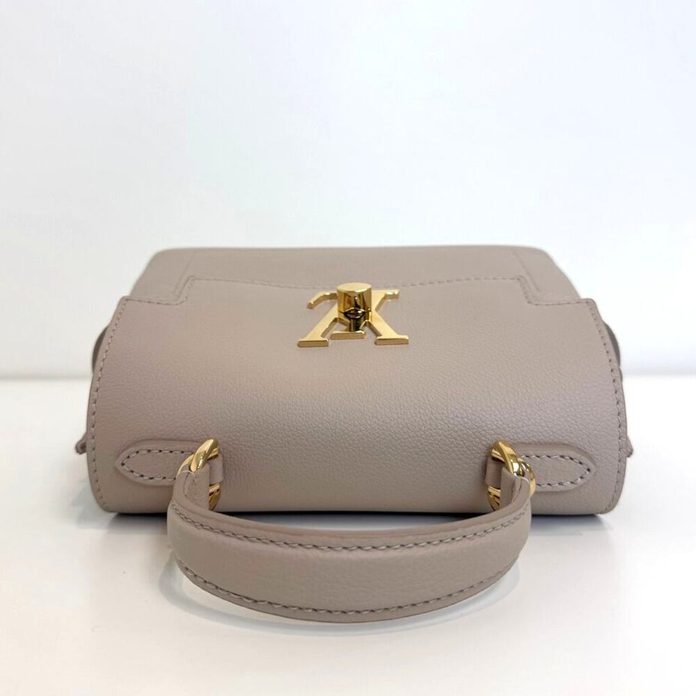 Louis Vuitton Lock Me Ever Greige Leather Mini Bag with Gold LV Hardware Handbag - Picture 6 of 15